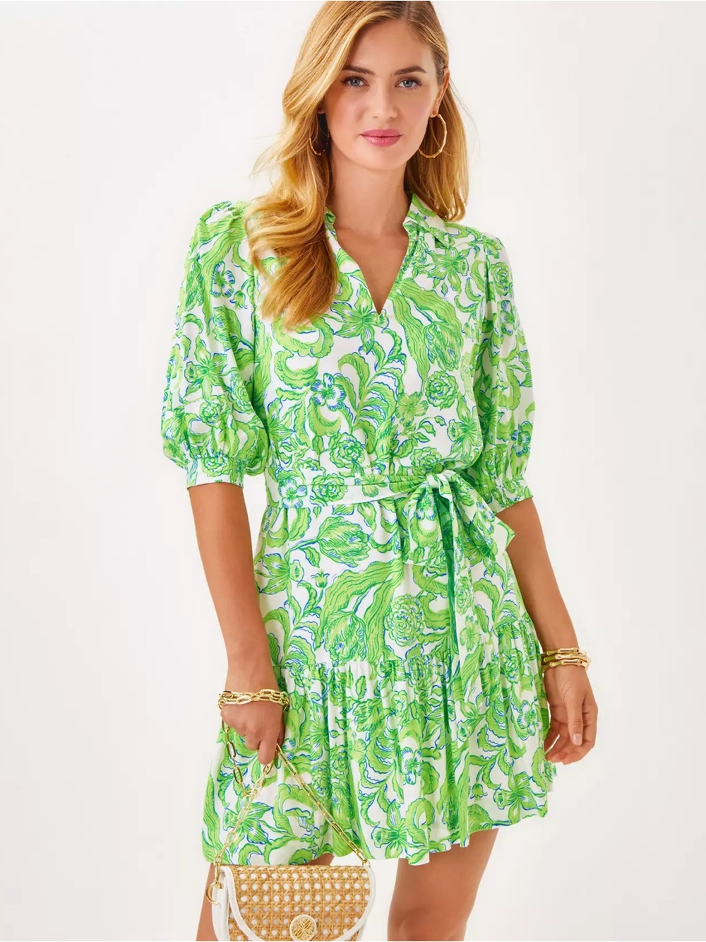 NWT Lilly Pulitzer Renelle Dress Resort White Daffodil Hill